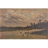 Pauli (20th Century) European. A Tranquil River Landscape, Oil on Canvas, Signed, Unframed, 12" x