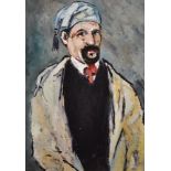 20th Century Middle Eastern School. Study of a Bearded Man, Oil on Panel, 12" x 8.5".