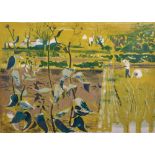 dwin La Dell (1914-1970) British. "Essex Field", Lithograph, Signed, Inscribed and Dated '57 in