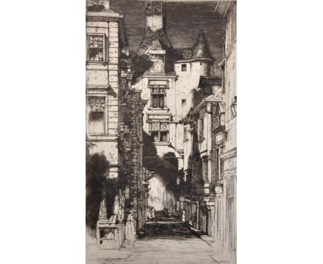 David Young Cameron (1865-1945) British. A Street Scene, Lithograph, Unframed, 10.25" x 6", together with a large quantity of