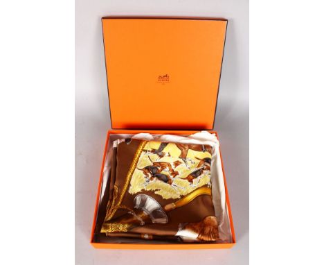 A HERMES SILK SCARF, boxed.