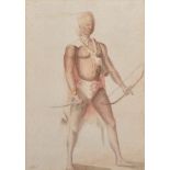 A… Vaus (19th - 20th Century) African. A Tribal Warrior, Watercolour, Signed, 9.5" x 6.75", and