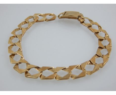 A 9ct yellow and white gold bangle, together with a 9ct yellow gold flat link bracelet, total weight 19.7g. 