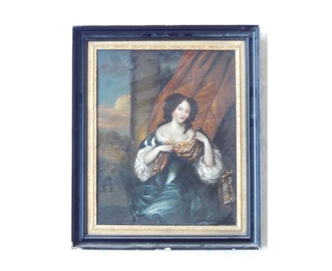 An 18th century head and shoulder portrait of a young woman, oil on canvas, unsigned. 49 x 37cm