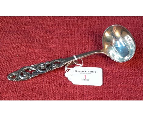 Brodrene Mylius of Norway silver 830's ladle with ornate handle, 16.5cm long 