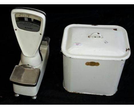 Avery scales & enamel bread bin