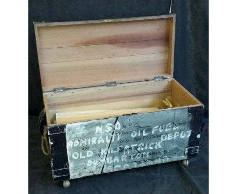 Camphor wood naval travel trunk