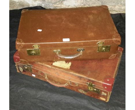 2 vintage leather suit cases to include Antler British made case 