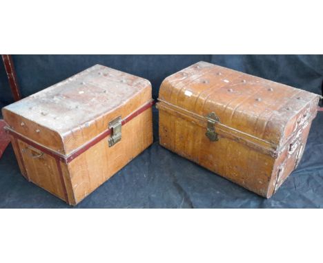 2 Vintage metal travel trunks