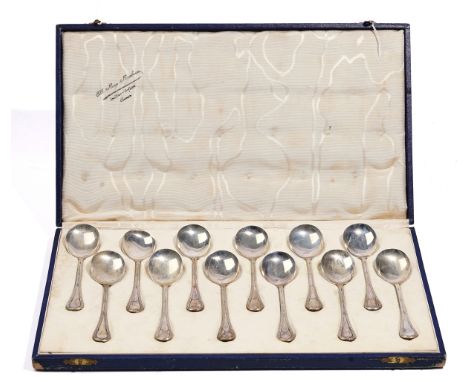 FOUR CASED SETS OF FLATWARE (4)Comprising; a set of twelve fruit spoons, detailed indistinctly 800, weight 300 gms, a set of 