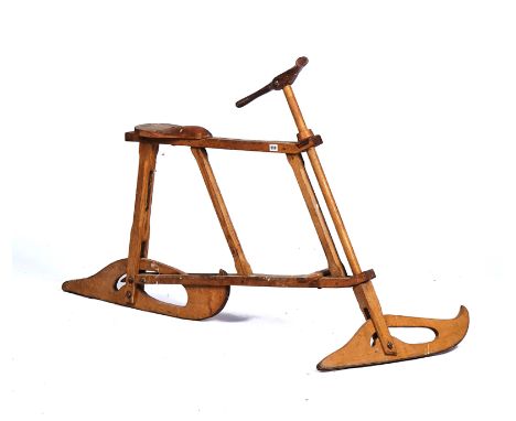A SWISS VELOGEMEL (SLED BIKE)Designed by Christian Buhlmann of Grindelwald in 1911The frame stamped 'Chr. Buhlmann Grindelwal