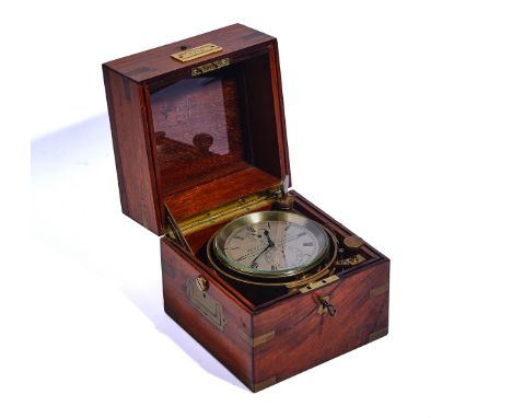 A MAHOGANY TWO-DAY MARINE CHRONOMETERBy Whyte, Thomson &amp; Co, Glasgow &amp; South Shields, No 5710The three piece case wit