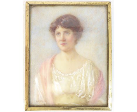 Helen Louise Conder R.M.S (1861-1946) -  a  George V rectangular portrait miniature on ivory signed 'H L Conder' lower left (