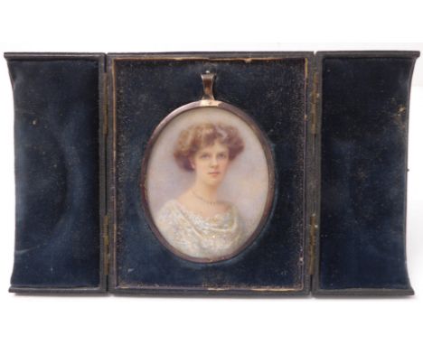 HELEN LOUISE CONDER (1861-1946) - 'Miss Gwendolen Kershaw', portrait miniature on ivory, signed 'L. Conder' lower right (9  x