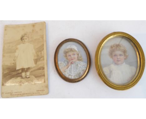 H. L. Conder - two 19th century portrait miniatures on ivory and an associated carte-de-visite:1. Both portraits of young chi