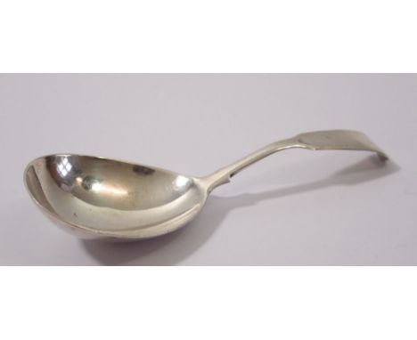 A George III fiddle pattern silver caddy spoon, London 1802