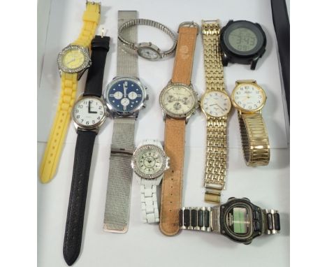 Ten various quartz watches including Rotary 