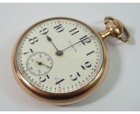 An Elgin gold plated pocket watch 
