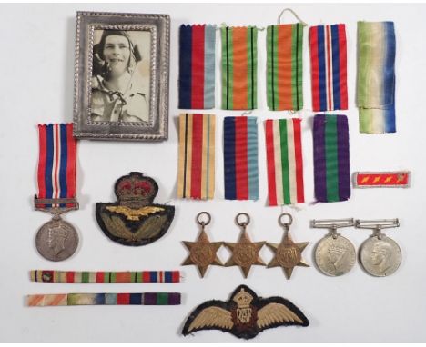 A WWII War Medal, Defence Medal, Atlantic Star, Africa Star, 1939-45 Star and General Service Medal with Palestine Bar to ser