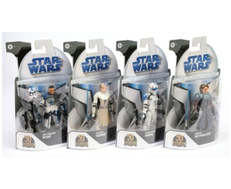 Hasbro Star Wars Black Series 6inch action figures: The Clone Wars - Anakin Skywalker, Obi-Wan Kenobi, Arc Trooper Echo, Clon