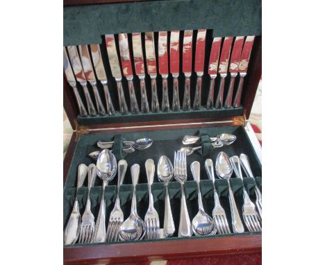 A modern silver plated canteen of cutlery and flatware 