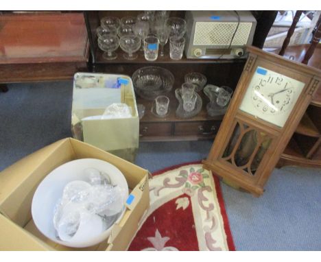 An unused opaque glass centre light and a pair of Astra opaque glass wall light, together with other mixed items to include a