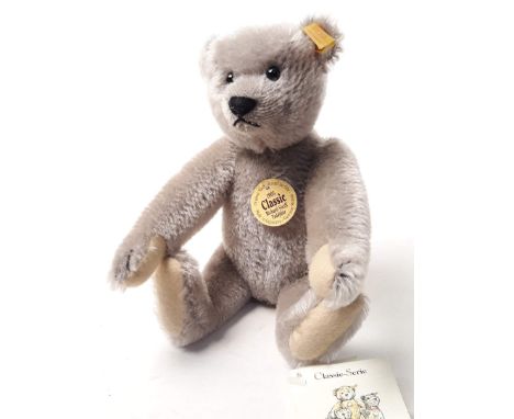 A Steiff grey mohair 1905 classic series Richard Steiff teddy bear with ear tag and labels, no. 001666 