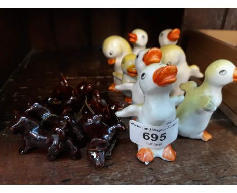 Ceramic ducks and dogs 