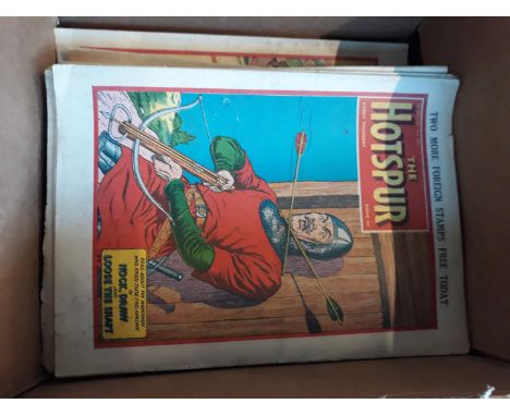 A box of mainly Hotspur vintage comics approx. 70+ comics. 