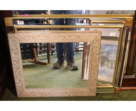 2 Modern Framed Bevel edge Mirrors 