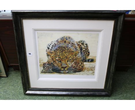 Rolf Harris Lithograph of a Leopard signed in pencil 13 of 95 