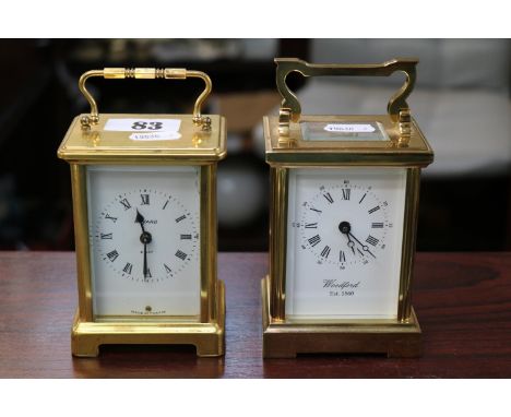 Brass Woodfield Carriage clock and a French Brass Carriage clock 