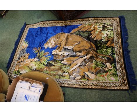 Silk Wall Carpet depicting a Lion 