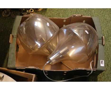 Pair of Modernist Glass light fittings 