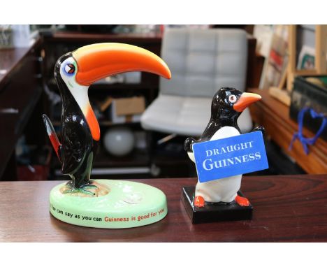 Carlton Ware Draught Guinness Penguin and a Guinness Toucan Lamp Base 