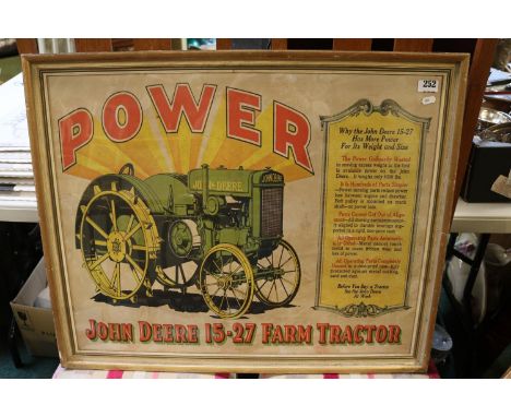 John Deere 15-27 Farm Tractor Power framed poster print 