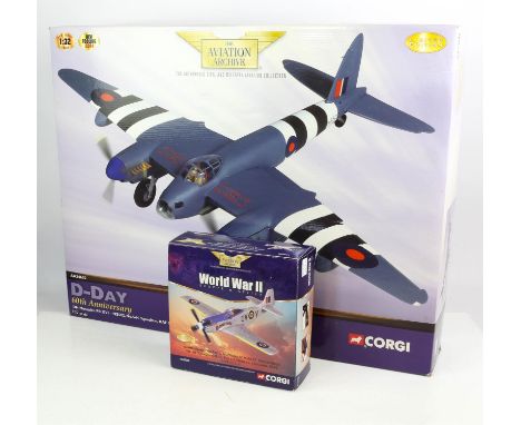 Corgi 1:32 Scale model Mosquito with D-Day Markings Boxed. Four Gloucester Meteor 1:72 Scale Models Boxed, 1:72 Scale Model C