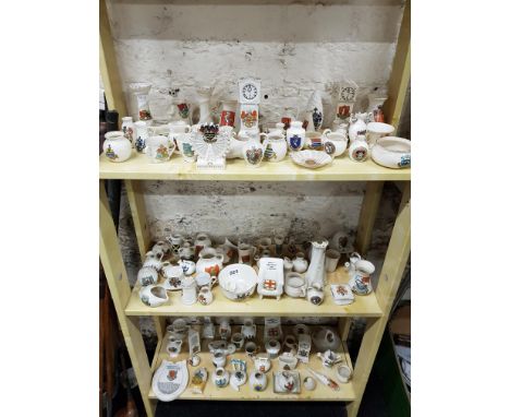 3 SHELF LOTS OF CRESTED WARE