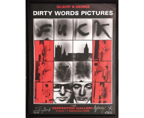 GILBERT &amp; GEORGE 'Dirty Words and Pictures, Fuck', screen-print, signed, published 2002, Kunstmuseum Wolfsburgt, 99cm x 6