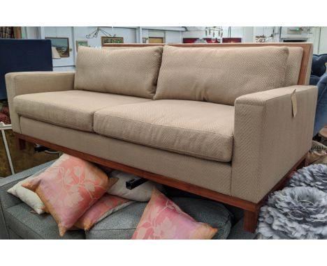 SOFA, 202cm W, contemporary design, herringbone upholstery. 