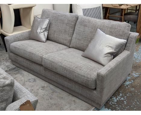 SOFA, grey fabric upholstered, with two scatter cushions, 180cm x 92cm x 82cm. 