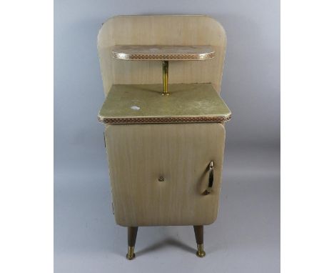 A 1960's Bedside Cabinet with Raised Small Shelf, 37cm Wide 