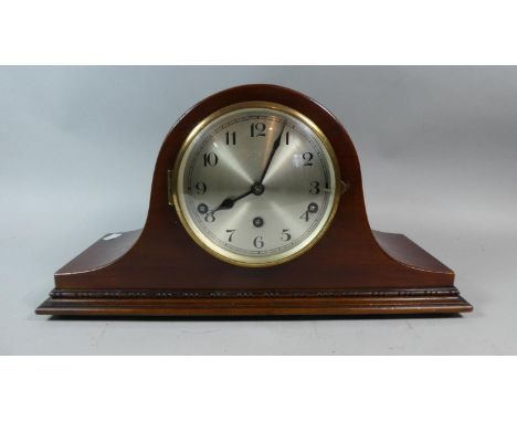 An Edwardian Mahogany Cased Westminster Chime Mantle Clock, 43cm Long 