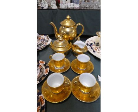 A Part Royal Worcester Gilt Coffee Set 