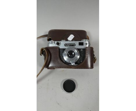 A Vintage Leather Cased Russian Camera 