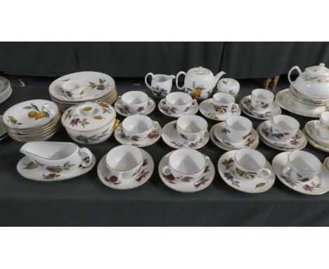 A Collection of Royal Worcester Evesham Tea and Dinnerwares to Include Six Dinner Plates, Tureen, Six Soup Bowls and Stands, 