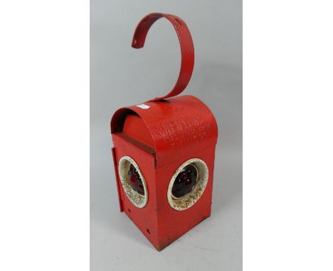 A Vintage 1964 Road Warning Lamp, The Kenyons Minor, 38cm High 