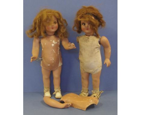 Two vintage mechanical dolls for repair