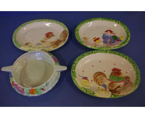 Carltonware dish together with 2 Fitz & Floyd animal dishes