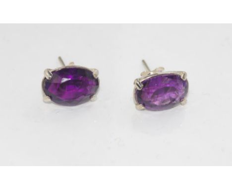 Silver and amethyst earrings